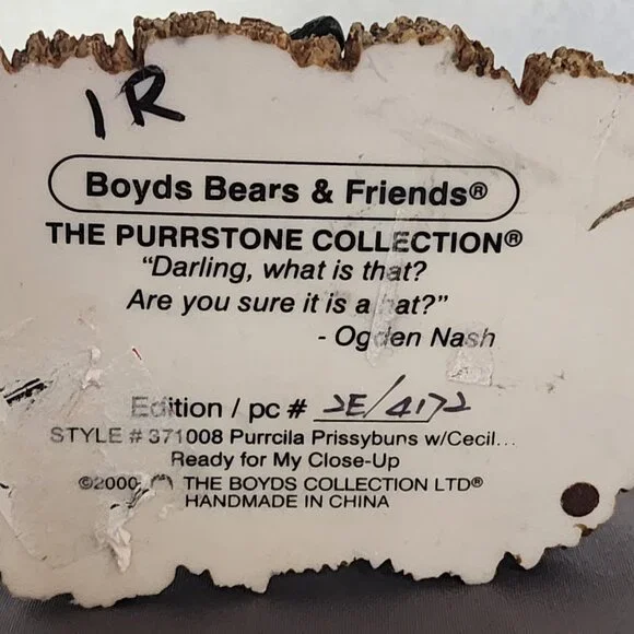 Boyds Bears The Purrstone Collection Purrcilla Prissybuns Ready for my Closeup - Picture 16 of 16